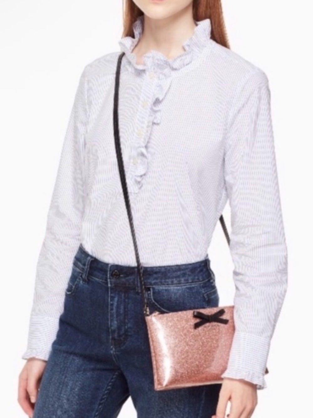 Kate Spade Mavis Street Amy Glitter Crossbody, Rose Gold NWT - Picture 2 of 8